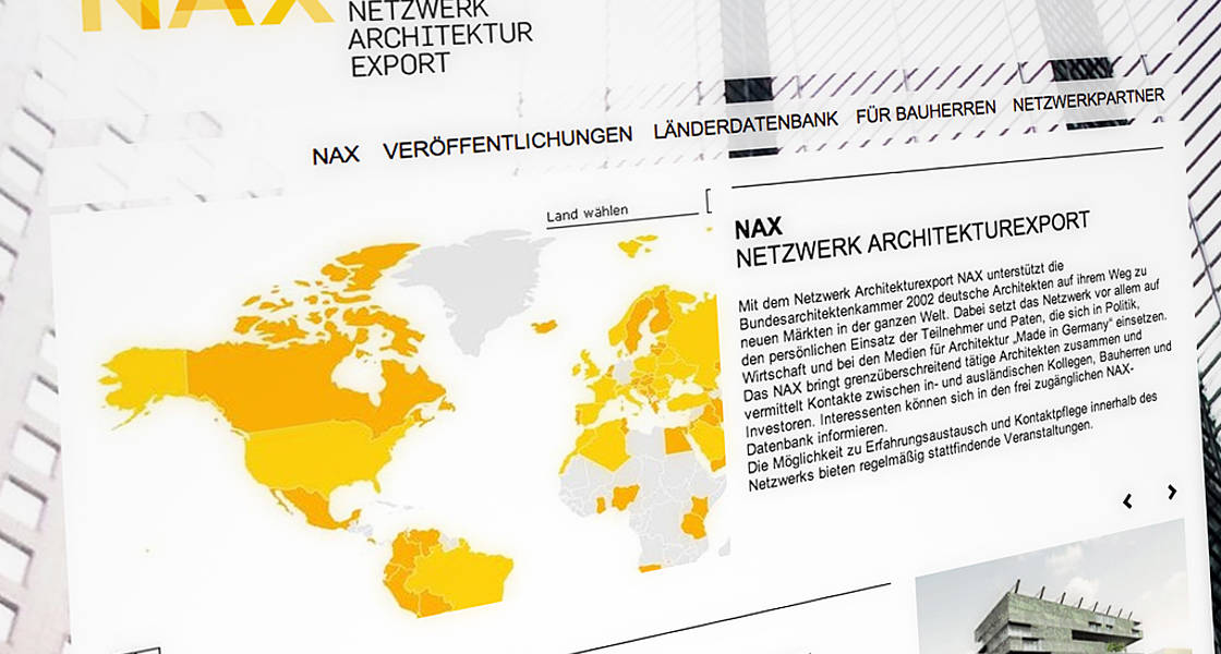 Die Startseite des Netzwerk Architekturexport