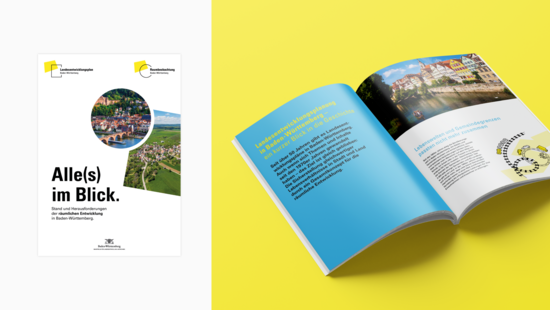 Ansicht der Broschüre mit Informationen zur Landesentwicklungsplanung im Corporate Design.